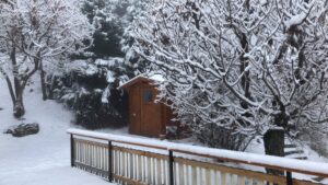 Tuin Chalet in de winter | Chalet de Bûche